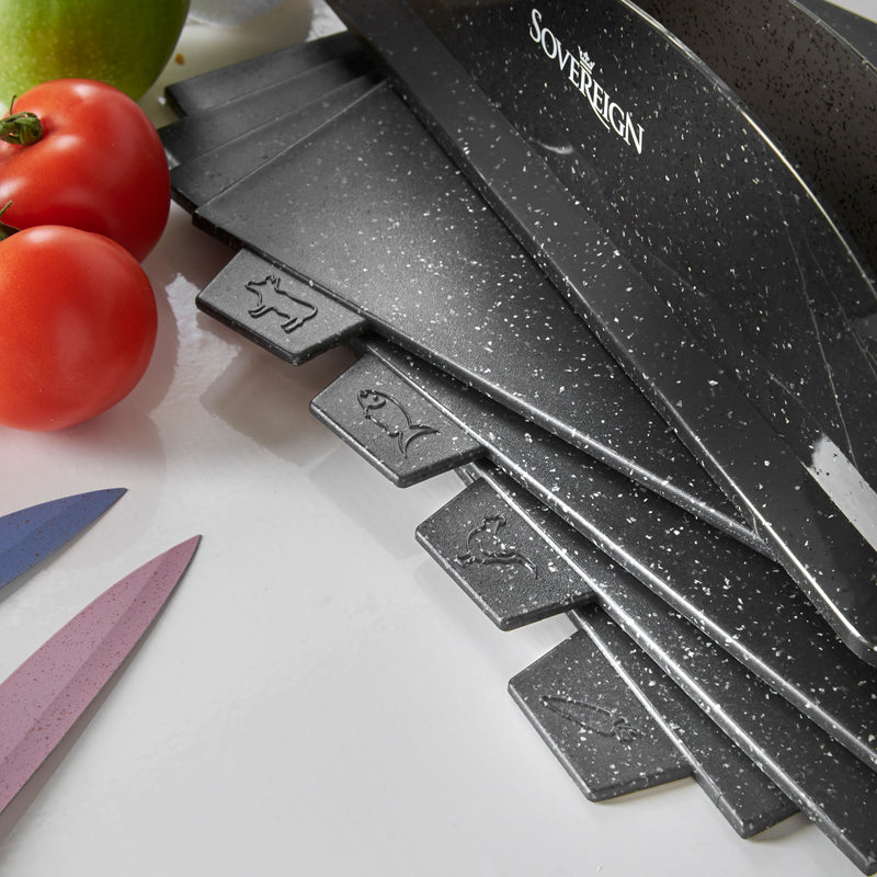 Lewis's  Sovereign Stone Index Chopping Board Set with Holder