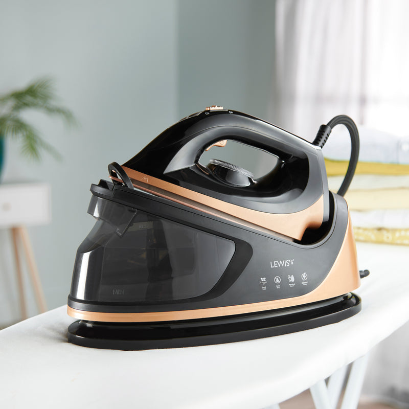 Lewis's Steam Generator Iron 2400W  - Black & Rose Gold