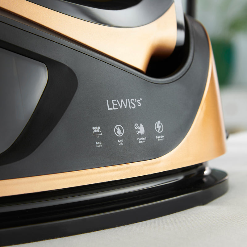 Lewis's Steam Generator Iron 2400W  - Black & Rose Gold