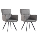 Pair of Darwen Carver Chair with Metal Legs  - Grey