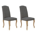 Pair of Luxury Chair with Studs and Carved Legs - Dark Grey