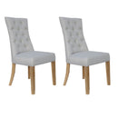 Pair of Curved Button Back Chair - Natural