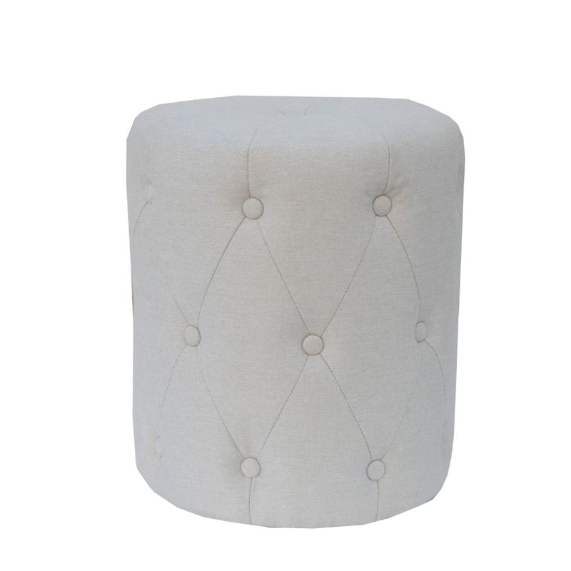 Upholstered Cushioned Stool - Natural