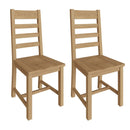 Tunbridge Pair of Oak Finish Ladder Back Chair