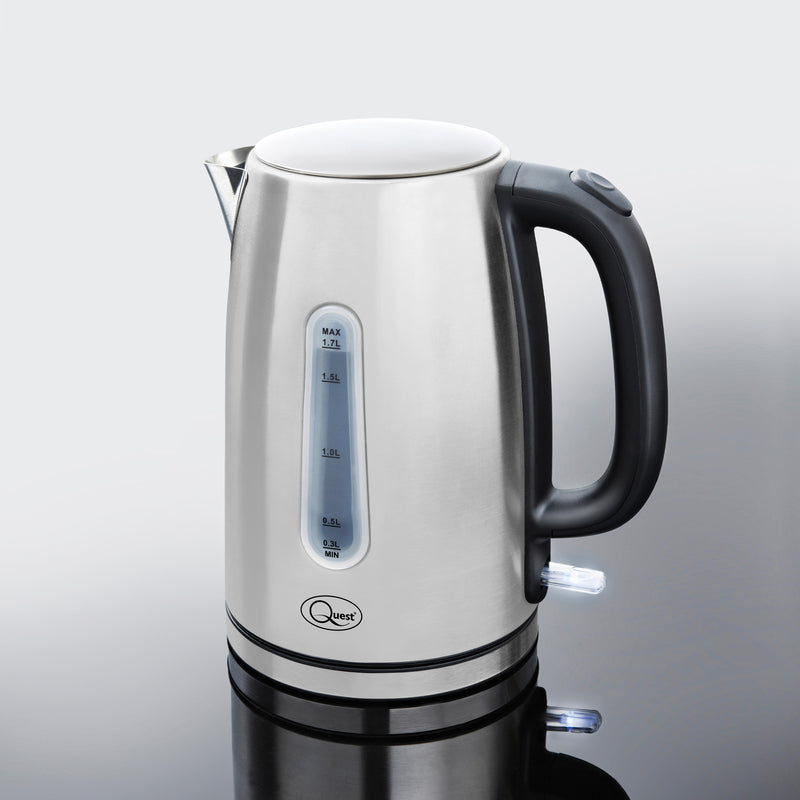 Quest 1.7L 3KW Stainless Steel Jug Kettle - Silver