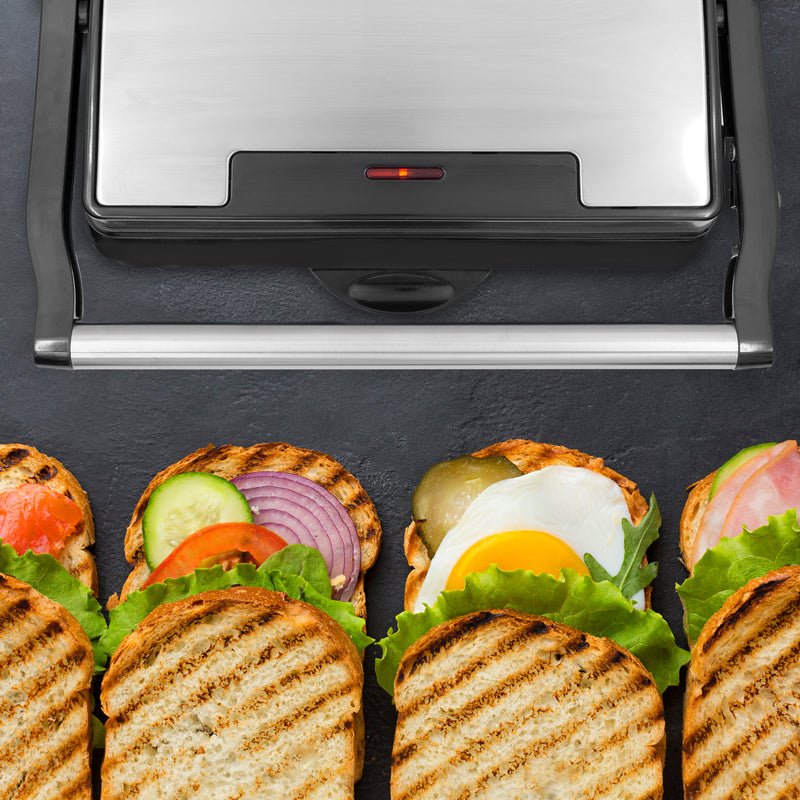 Quest Deluxe Health Grill & Panini Press Marble Coated - Silver