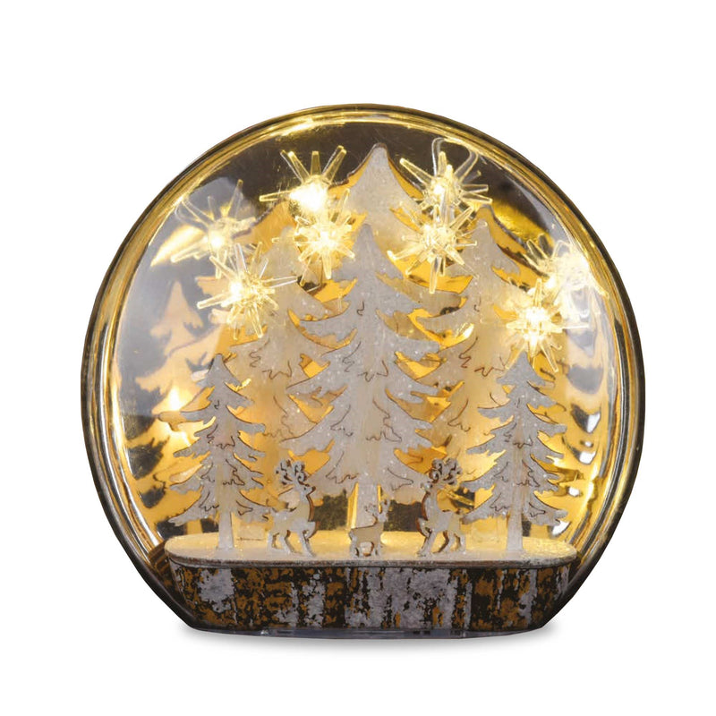 Christmas Sparkle Lit Globe Plaque with Christmas Theme