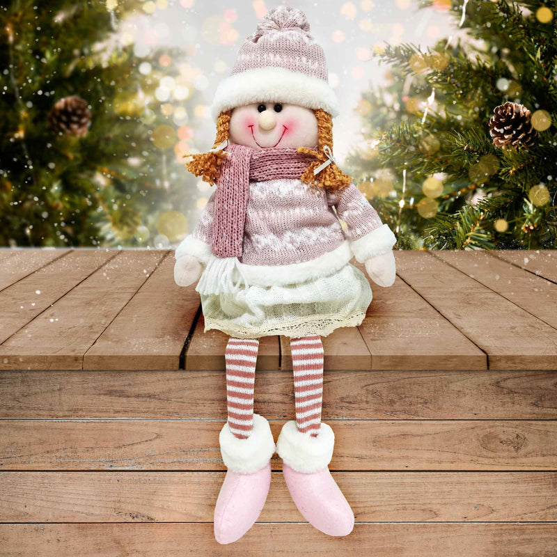 Christmas Sparkle Belle Sitting 50cm in Pink and Cream