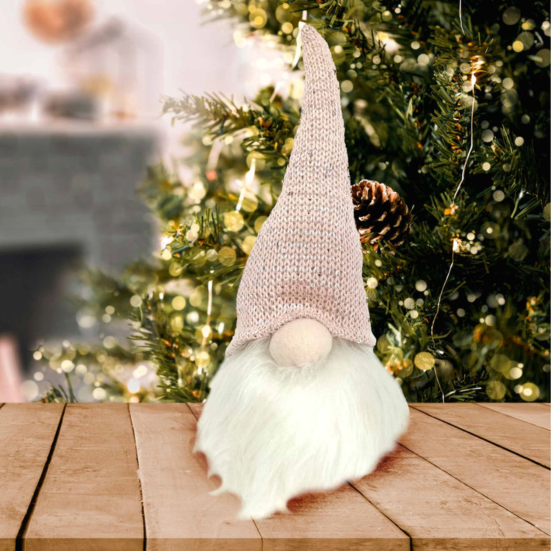 Christmas Sparkle Santa Gnome Mini 13" in Pink and White