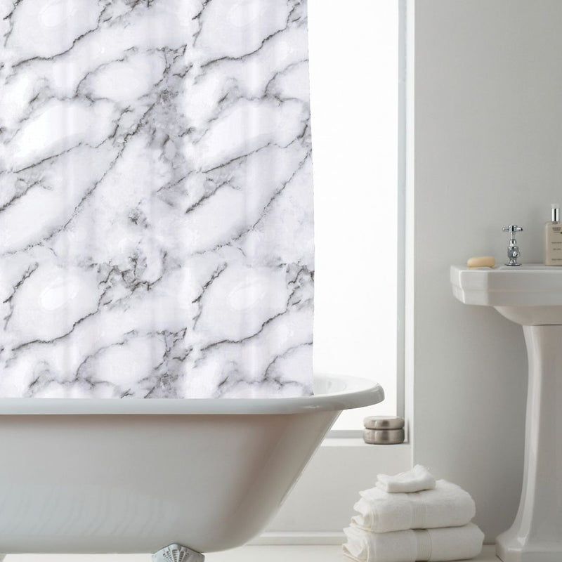 Country Club Shower Curtain Marble Design with Rings