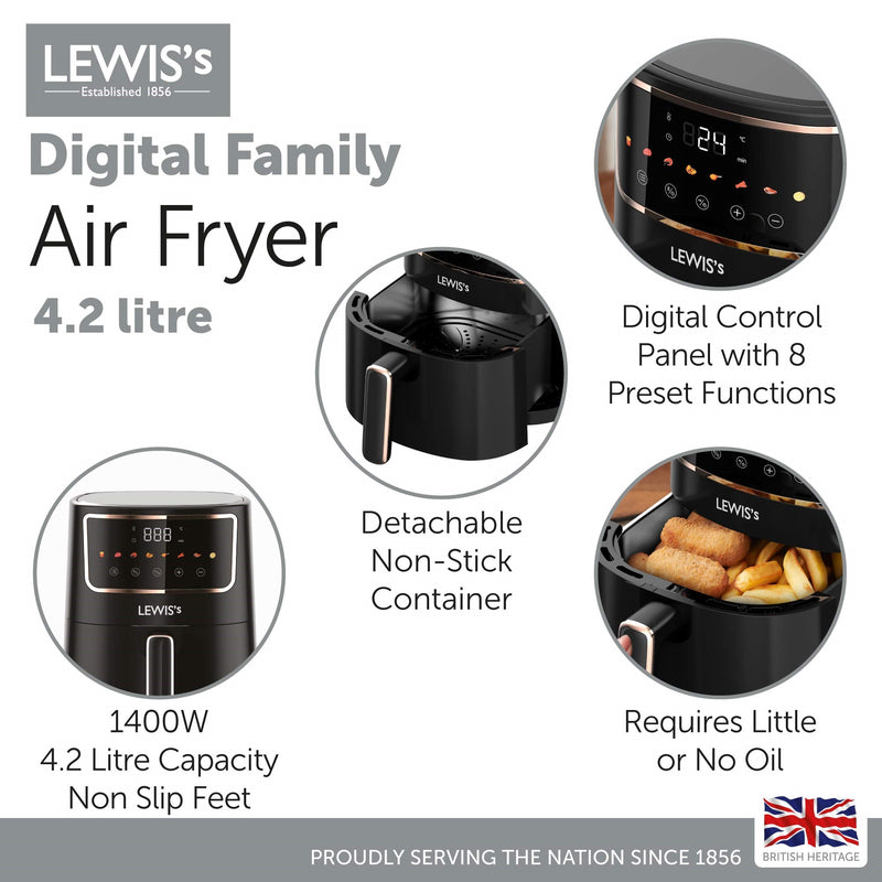 Lewis's Digital Family Air Fryer 4.2L