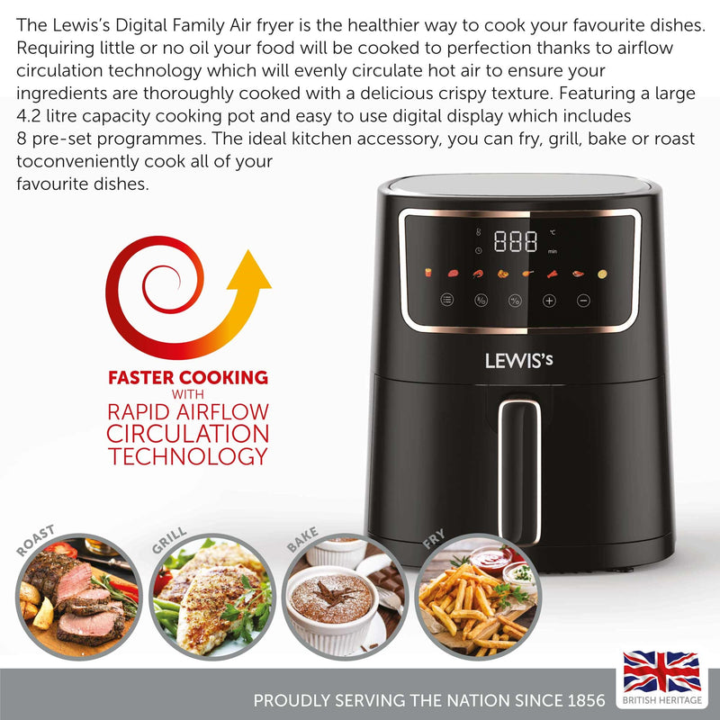 Lewis's Digital Air Fryer 5.7L 1700W - Black