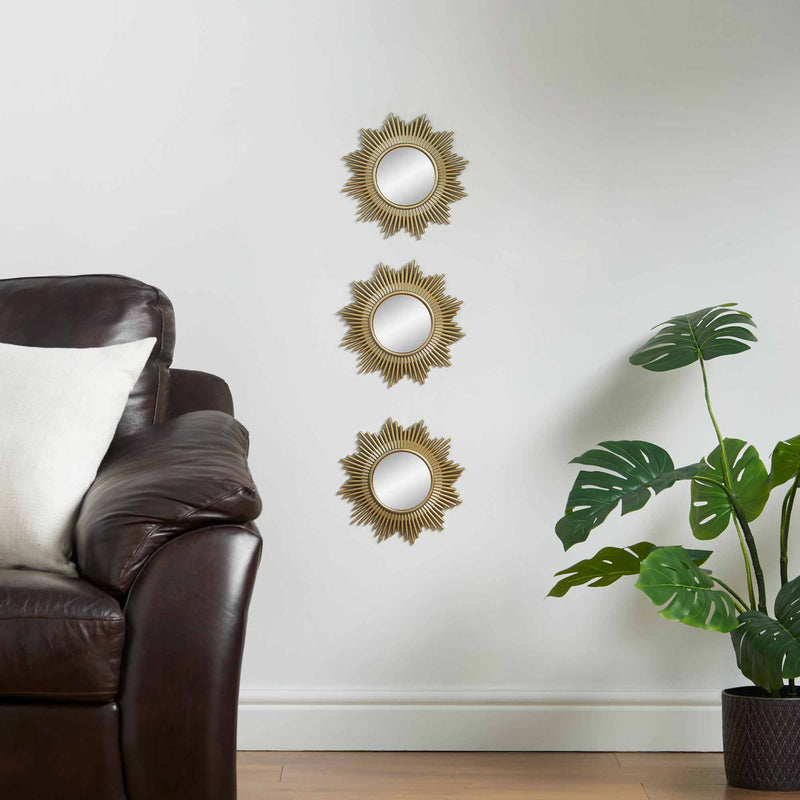 Lewis's Hanging Wall Mirrors - Set of 3 - Champagne