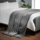 Lewis's Super Soft Flannel Throw - Charcoal