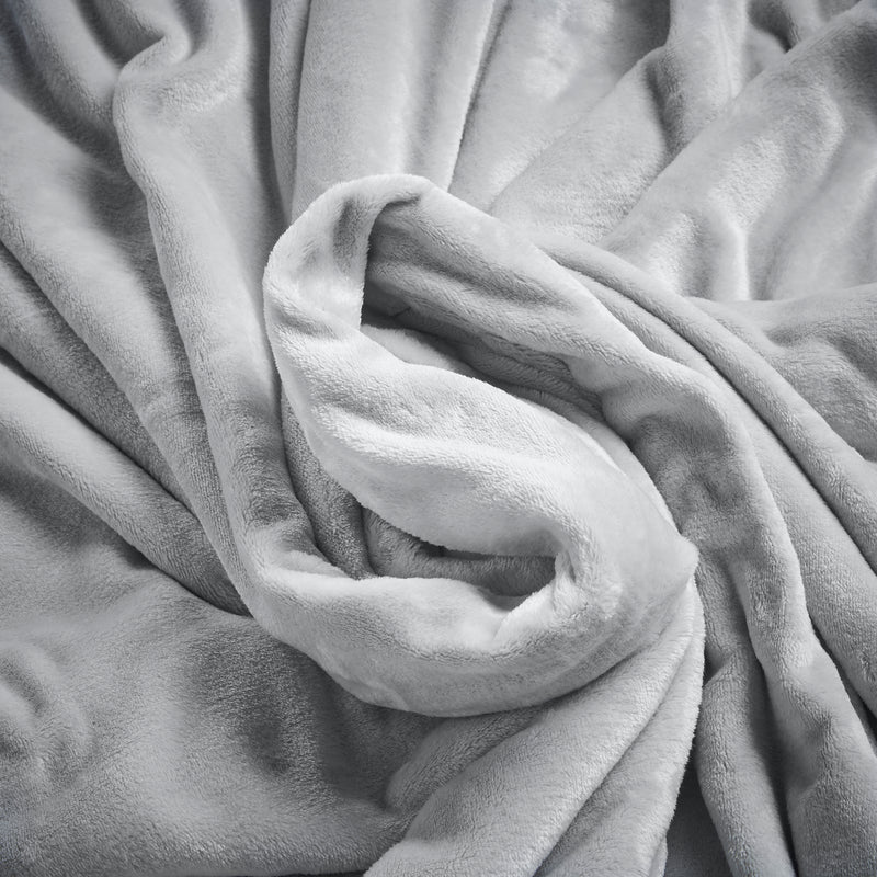 Lewis's Super Soft Flannel Throw - Silver