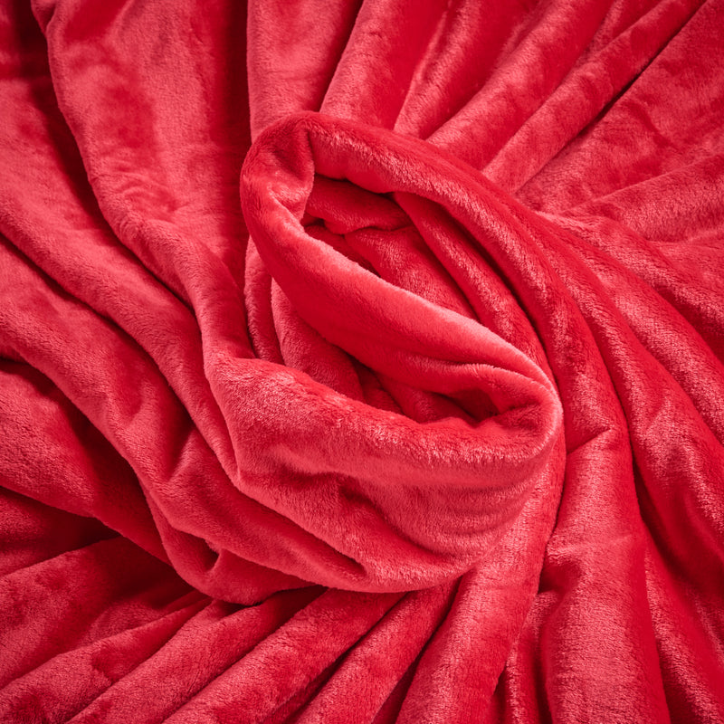 Lewis's Super Soft Flannel Throw - Red