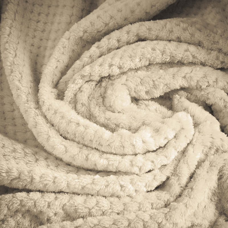 Lewis's Super Soft Waffle Throw - Cream