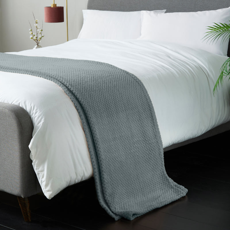 Lewis s Super Soft Waffle Throw Charcoal