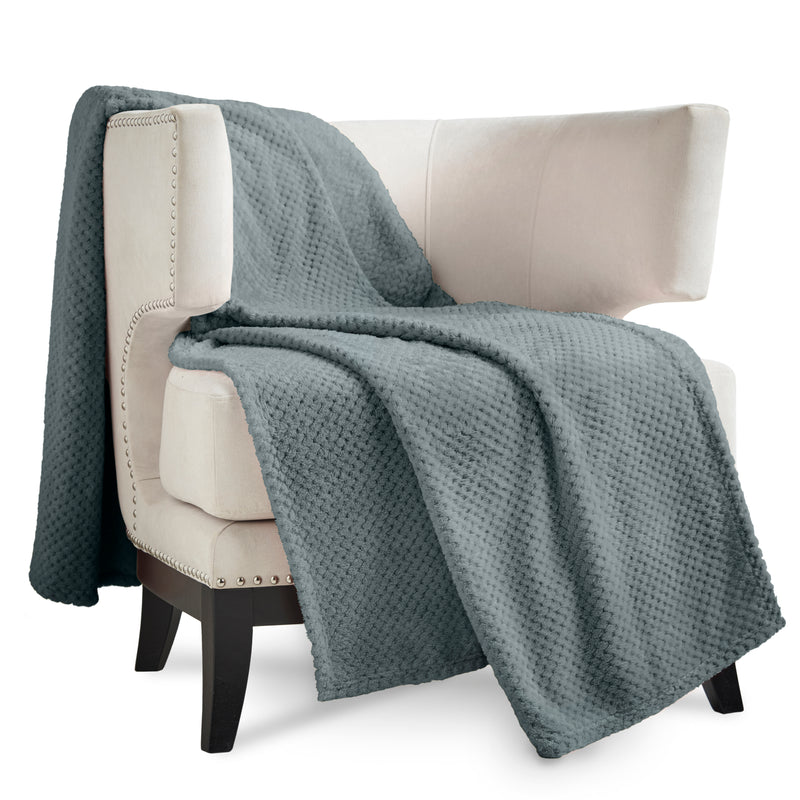 Lewis's Super Soft Waffle Throw - Charcoal