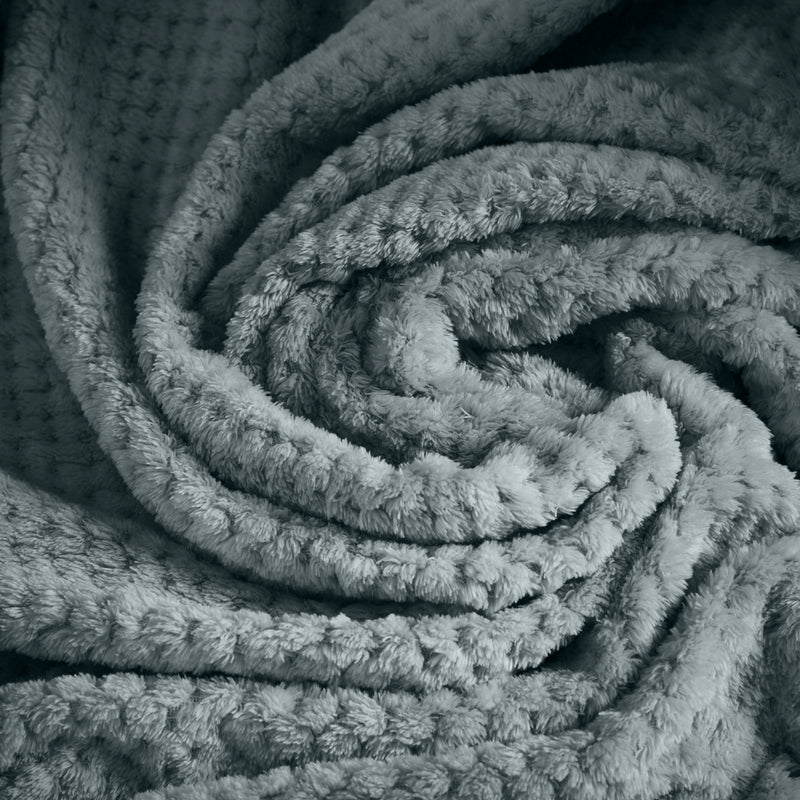 Lewis's Super Soft Waffle Throw - Charcoal