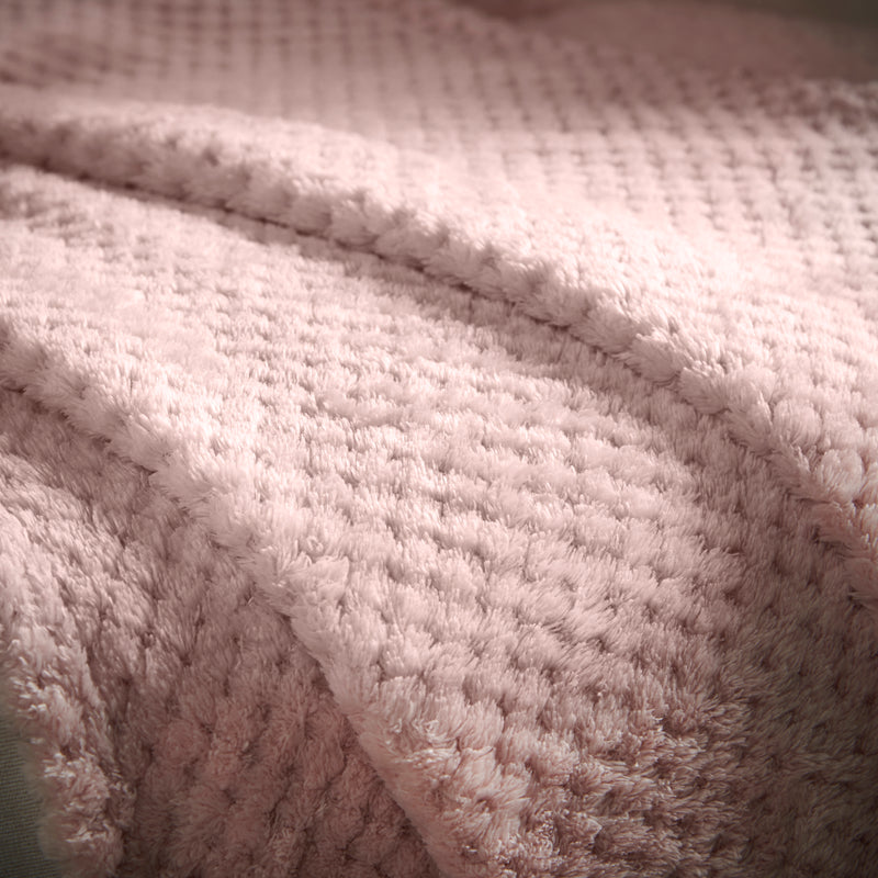 Lewis's Super Soft Waffle Throw - Blush