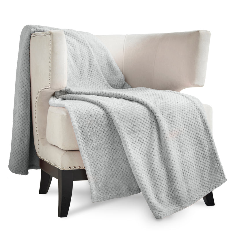 Silver waffle throw deals