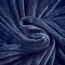 Lewis's Super Soft Flannel Throw - Navy
