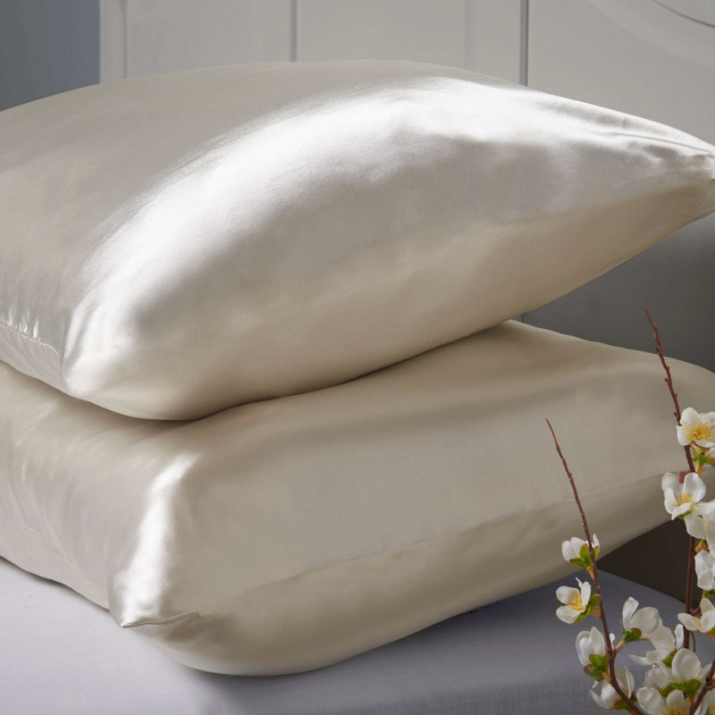 Lewis's Satin Feel 2 Pack Pillowcases - Ivory
