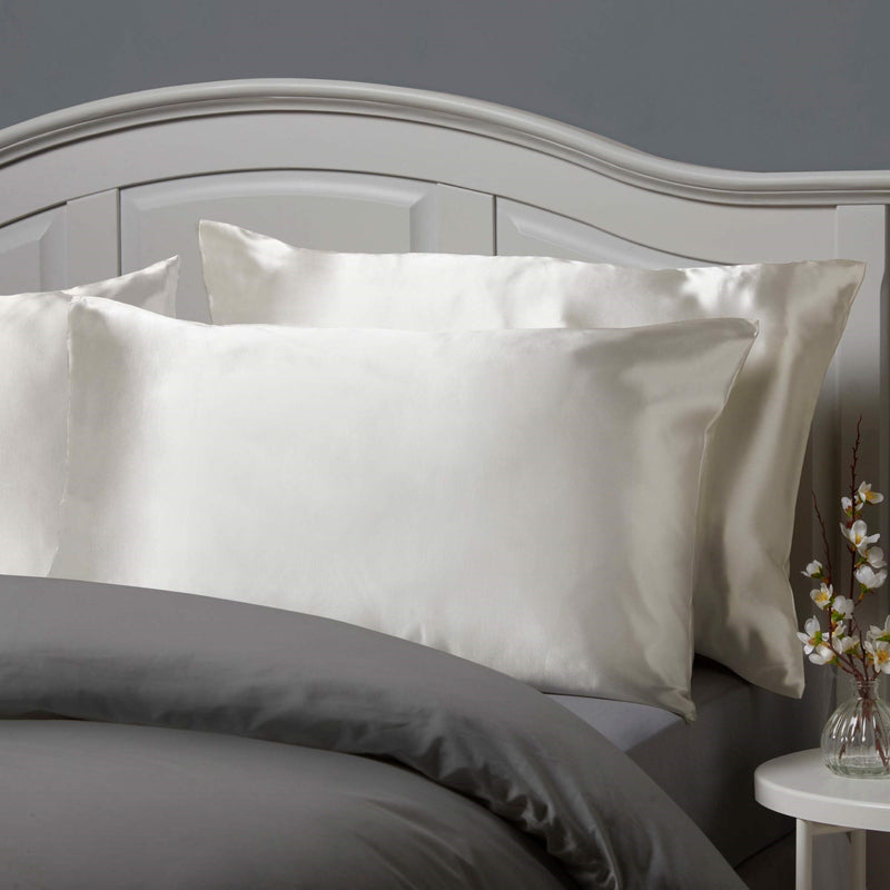 Lewis's Satin Feel 2 Pack Pillowcases - Ivory