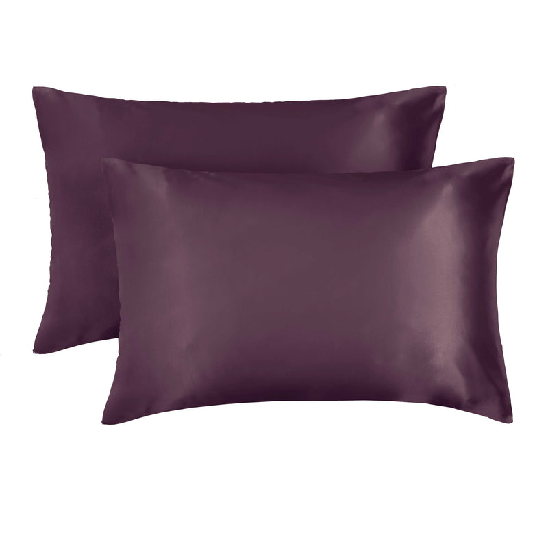 Lewis's Satin Feel 2 Pack Pillowcases - Purple