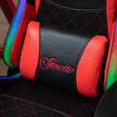 Vinsetto Racing Gaming Chair with RGB LED Light Lumbar Support -  Black Red