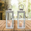 Lewis's Rectangular Lanterns Candle Holders Set of 2 - 13x12x32cm