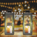 Lewis's Rectangular Lanterns Candle Holders Set of 2 - 13x12x32cm