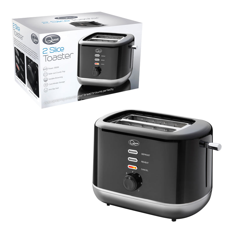 Quest 2 Slice Toaster Black and Silver