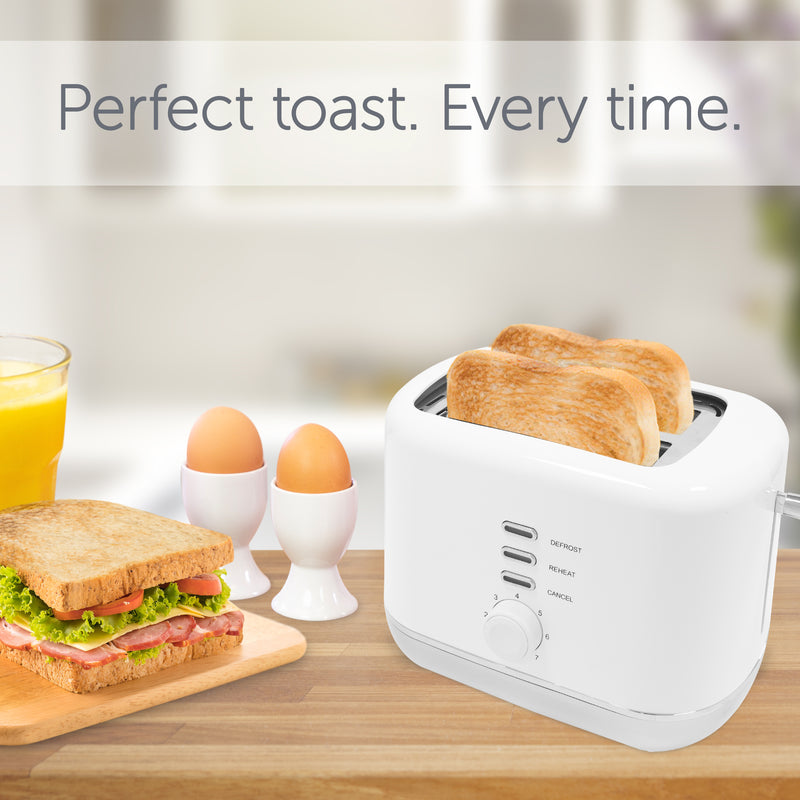 Quest 2 Slice Toaster White and Silver