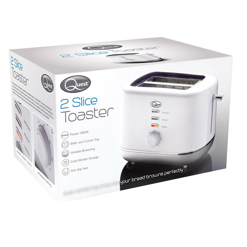 Quest 2 Slice Toaster White and Silver