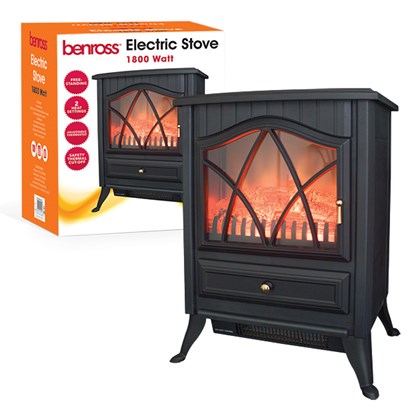 Benross Cast Iron Effect Electric Stove - Black