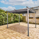 Silver & Stone Palma Steel Pergola Gazebo with Retractable Canopy 3m x 3m - Grey