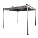 Silver & Stone Palma Steel Pergola Gazebo with Retractable Canopy 3m x 3m - Grey