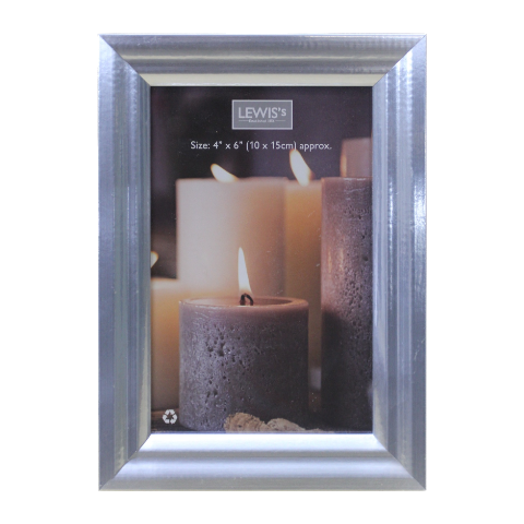 Lewis's Photo Frames Pack of 6 - A6 10cm x 15cm (4in x 6in) - Silver