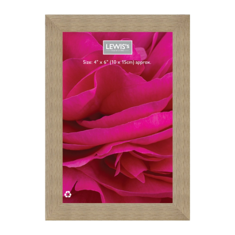 Lewis's Photo Frames Pack of 6 - A6 10cm x 15cm (4in x 6in) - Wood