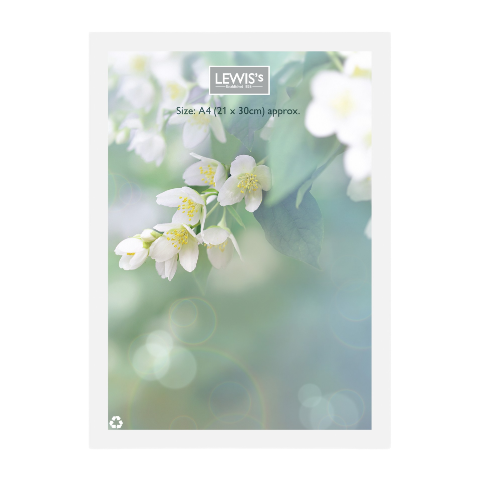 Lewis's Photo Frames Pack of 6 - A4 21 x 30cm - White Wood