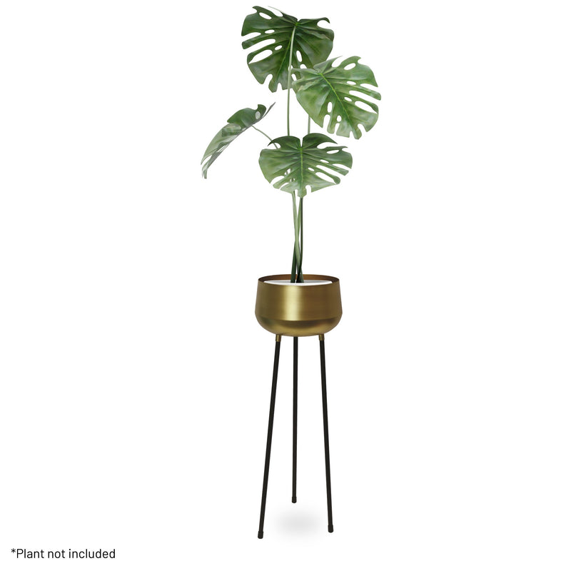 gold plant pot with legs Palma Indoor Metal Planter Pot On Legs
