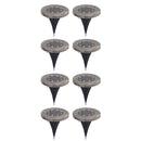 Silver & Stone Outdoor Solar Ground Lights Pack of 8