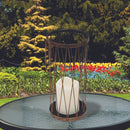 Silver & Stone Outdoor Solar Candle Lantern with Warm White LEDs