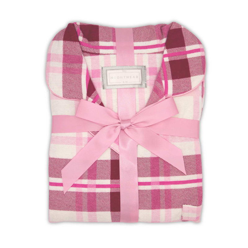 Tru Ladies Pink Check Flannel Pyjama