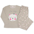 Ladies Cat Nap Fleece Pyjama Set-Grey