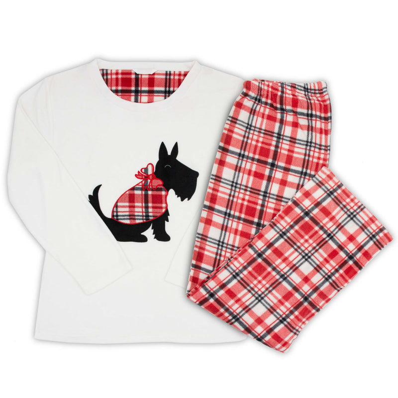 Tru Ladies Scotty Dog Fleece Pyjama