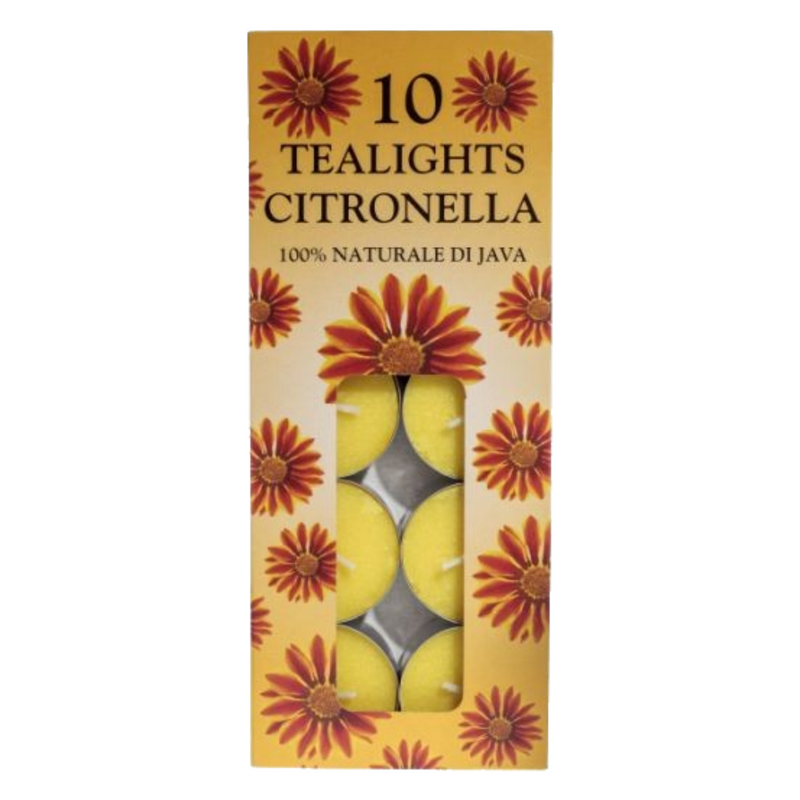Citronella 10 Pack Boxed Tealights 4 hour- Outdoor use only
