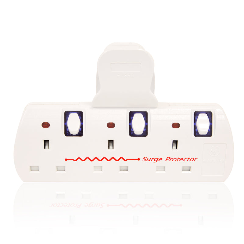 Benross Switched Wall Adaptor 3 Way With Surge Protection